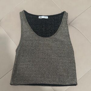 🔥4 for $20🔥 ✨CLOSET CLEAR OUT SALE✨ Zara Women's Metallic Gold Tank Top